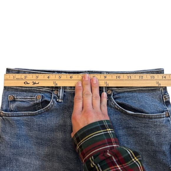 American Eagle Dad Jeans Mens Size 28x32 Blue Slim Tapered Leg Stretch 90s - Picture 9 of 12